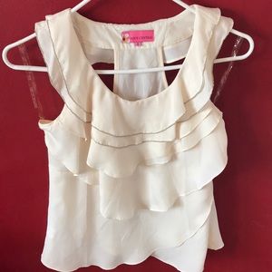 SOLD - Ruffled blouse tank top with detailing size Small